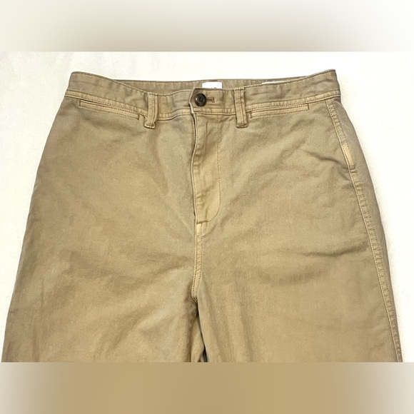 GAP Women’s Beige Tan Khaki High Rise Wide Leg Crop Trousers Pants Size 8 - Picture 4 of 16
